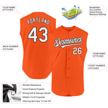 Charger l'image dans la galerie, Custom Orange White-Black Authentic Sleeveless Baseball Jersey