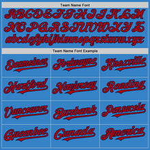Load image into Gallery viewer, Custom Powder Blue Red-Navy Authentic Sleeveless Baseball Jersey