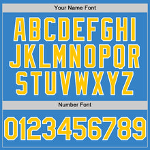Load image into Gallery viewer, Custom Powder Blue Yellow-White Authentic Sleeveless Baseball Jersey