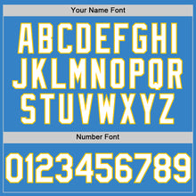 Load image into Gallery viewer, Custom Powder Blue White-Yellow Authentic Sleeveless Baseball Jersey