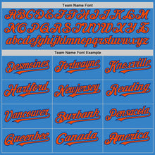 Load image into Gallery viewer, Custom Powder Blue Orange-Royal Authentic Sleeveless Baseball Jersey