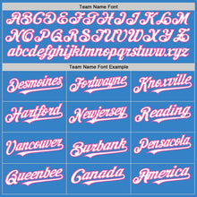 Load image into Gallery viewer, Custom Powder Blue White-Pink Authentic Sleeveless Baseball Jersey