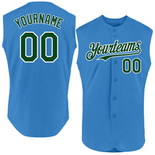 Load image into Gallery viewer, Custom Powder Blue Green-White Authentic Sleeveless Baseball Jersey