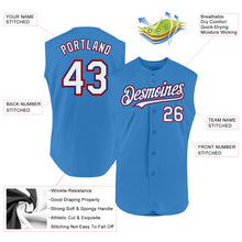 Load image into Gallery viewer, Custom Powder Blue Royal-Red Authentic Sleeveless Baseball Jersey