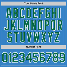 Load image into Gallery viewer, Custom Powder Blue Kelly Green-White Authentic Sleeveless Baseball Jersey