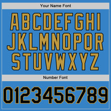 Load image into Gallery viewer, Custom Powder Blue Black-Old Gold Authentic Sleeveless Baseball Jersey