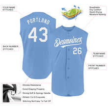 Charger l'image dans la galerie, Custom Light Blue White Authentic Sleeveless Baseball Jersey