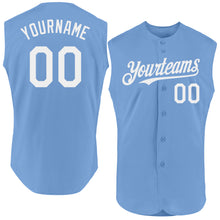 Charger l'image dans la galerie, Custom Light Blue White Authentic Sleeveless Baseball Jersey