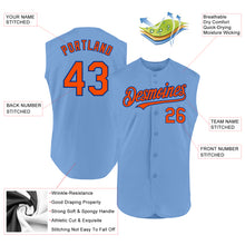 Load image into Gallery viewer, Custom Light Blue Orange-Royal Authentic Sleeveless Baseball Jersey