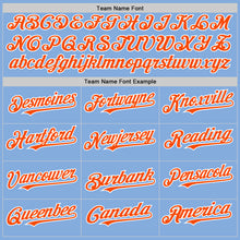 Load image into Gallery viewer, Custom Light Blue Orange-White Authentic Sleeveless Baseball Jersey