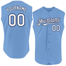 Charger l'image dans la galerie, Custom Light Blue White-Navy Authentic Sleeveless Baseball Jersey