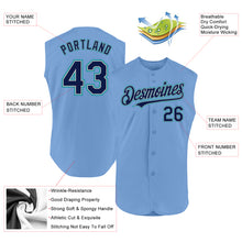 Laden Sie das Bild in den Galerie-Viewer, Custom Light Blue Navy Gray-Teal Authentic Sleeveless Baseball Jersey
