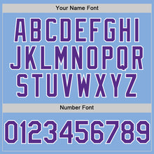 Laden Sie das Bild in den Galerie-Viewer, Custom Light Blue Purple-White Authentic Sleeveless Baseball Jersey