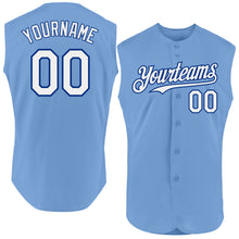 Charger l'image dans la galerie, Custom Light Blue White-Royal Authentic Sleeveless Baseball Jersey
