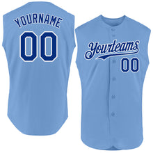 Charger l'image dans la galerie, Custom Light Blue Royal-White Authentic Sleeveless Baseball Jersey