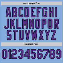 Laden Sie das Bild in den Galerie-Viewer, Custom Light Blue Purple-Black Authentic Sleeveless Baseball Jersey