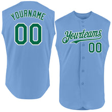 Charger l'image dans la galerie, Custom Light Blue Kelly Green-White Authentic Sleeveless Baseball Jersey