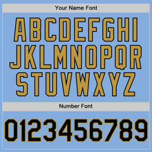 Laden Sie das Bild in den Galerie-Viewer, Custom Light Blue Black-Old Gold Authentic Sleeveless Baseball Jersey