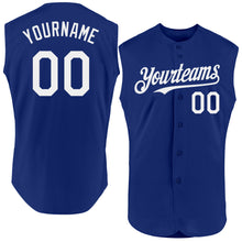 Charger l'image dans la galerie, Custom Royal White Authentic Sleeveless Baseball Jersey