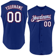 Charger l'image dans la galerie, Custom Royal White-Red Authentic Sleeveless Baseball Jersey
