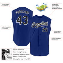 Laden Sie das Bild in den Galerie-Viewer, Custom Royal Black-White Authentic Sleeveless Baseball Jersey
