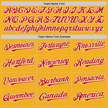 Laden Sie das Bild in den Galerie-Viewer, Custom Gold Red-White Authentic Sleeveless Baseball Jersey