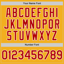 Laden Sie das Bild in den Galerie-Viewer, Custom Gold Red-White Authentic Sleeveless Baseball Jersey