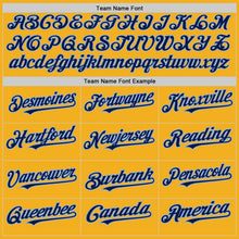 Charger l'image dans la galerie, Custom Gold Navy-Light Blue Authentic Sleeveless Baseball Jersey