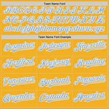 Charger l'image dans la galerie, Custom Gold Light Blue-White Authentic Sleeveless Baseball Jersey