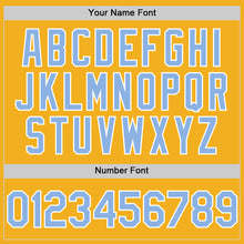 Charger l'image dans la galerie, Custom Gold Light Blue-White Authentic Sleeveless Baseball Jersey