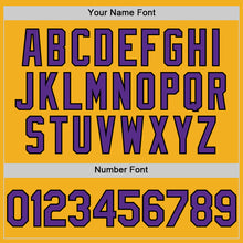 Charger l'image dans la galerie, Custom Gold Purple-Black Authentic Sleeveless Baseball Jersey