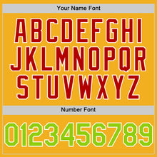 Charger l'image dans la galerie, Custom Gold Neon Green-Red Authentic Sleeveless Baseball Jersey