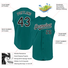 Charger l'image dans la galerie, Custom Teal Black-White Authentic Sleeveless Baseball Jersey