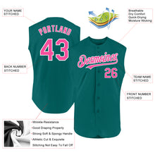 Charger l'image dans la galerie, Custom Teal Pink-White Authentic Sleeveless Baseball Jersey