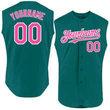 Charger l'image dans la galerie, Custom Teal Pink-White Authentic Sleeveless Baseball Jersey