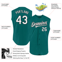 Charger l'image dans la galerie, Custom Teal White-Black Authentic Sleeveless Baseball Jersey