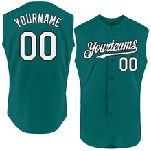Charger l'image dans la galerie, Custom Teal White-Black Authentic Sleeveless Baseball Jersey