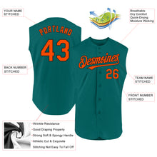 Charger l'image dans la galerie, Custom Teal Orange-Black Authentic Sleeveless Baseball Jersey
