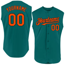 Charger l'image dans la galerie, Custom Teal Orange-Black Authentic Sleeveless Baseball Jersey