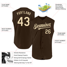 Charger l'image dans la galerie, Custom Brown Cream Authentic Sleeveless Baseball Jersey