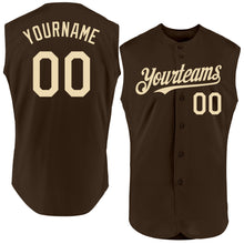 Charger l'image dans la galerie, Custom Brown Cream Authentic Sleeveless Baseball Jersey