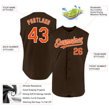 Charger l'image dans la galerie, Custom Brown Orange-White Authentic Sleeveless Baseball Jersey