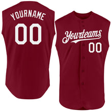Laden Sie das Bild in den Galerie-Viewer, Custom Crimson White Authentic Sleeveless Baseball Jersey