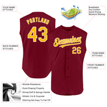Charger l'image dans la galerie, Custom Crimson Gold-White Authentic Sleeveless Baseball Jersey