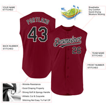Charger l'image dans la galerie, Custom Crimson Black-White Authentic Sleeveless Baseball Jersey