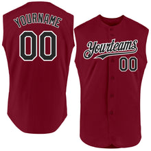 Charger l'image dans la galerie, Custom Crimson Black-White Authentic Sleeveless Baseball Jersey