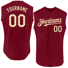 Charger l'image dans la galerie, Custom Crimson Cream Authentic Sleeveless Baseball Jersey