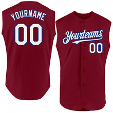 Charger l'image dans la galerie, Custom Crimson White-Royal Authentic Sleeveless Baseball Jersey