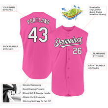 Laden Sie das Bild in den Galerie-Viewer, Custom Pink White-Black Authentic Sleeveless Baseball Jersey