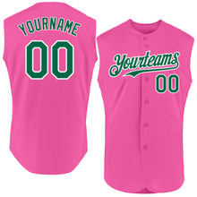 Laden Sie das Bild in den Galerie-Viewer, Custom Pink Kelly Green-White Authentic Sleeveless Baseball Jersey